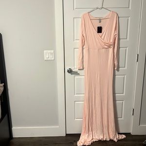 Long Sleeve Sweetheart Maternity Flare Gown